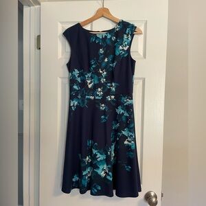 Wisp Petites Floral Navy Blue Sheath Dress